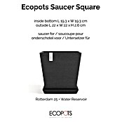 Ecopots Rotterdam Kasten-Untersetzer (21 x 19,3 x 2,5 cm, Kunststoff, Dunkelgrau) | BAUHAUS