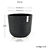 Ecopots Oslo Pflanztopf (Außenmaß (Ø x H): 35 x 30,5 cm, Kunststoff, Dunkelgrau) | BAUHAUS