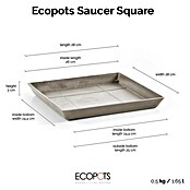 Ecopots Rotterdam Kasten-Untersetzer (26 x 24,4 x 3 cm, Kunststoff, Braungrau) | BAUHAUS