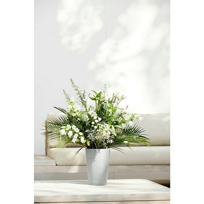 Ecopots Vase Pisa (Ø x H: 17,8 x 25,2 cm, Kunststoff, Weißgrau) | BAUHAUS