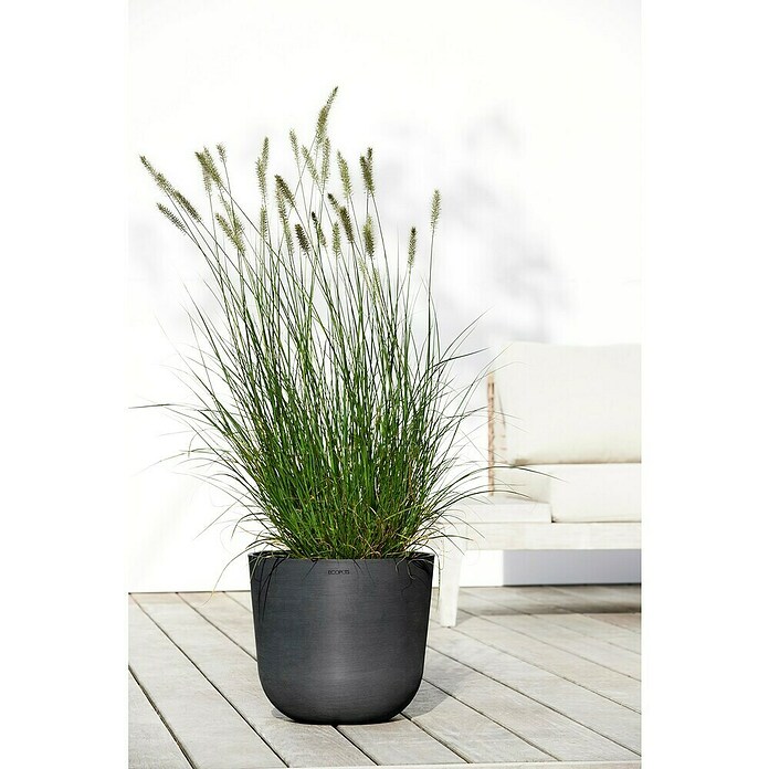 Ecopots Oslo Pflanztopf (Außenmaß (Ø x H): 35 x 30,5 cm, Kunststoff, Dunkelgrau) | BAUHAUS