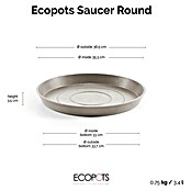 Ecopots Amsterdam Blumentopf-Untersetzer (Außenmaß (Ø x H): 35,5 x 3,5 cm, Kunststoff, Taupe) | BAUHAUS