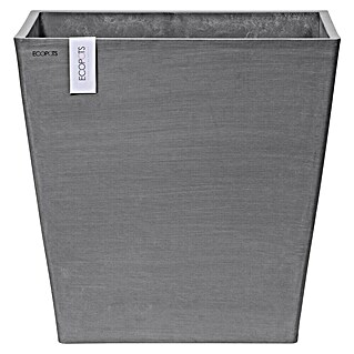 Ecopots Rotterdam Pflanzkasten mit Rollen (Außenmaß (L x B x H): 50,2 x 50,2 x 49,5 cm, Kunststoff, Grau)
