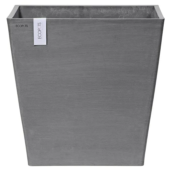 Ecopots Rotterdam Pflanzkasten mit Rollen - Außenmaß (L x B x H): 50,2 x 50,2 x 49,5 cm, Kunststoff, Grau - Grauer quadratischer Pflanzkübel von Ecopots, ideal für den Innen- und Außenbereich. Schlichtes Design für moderne Gärten und Wohnräume.