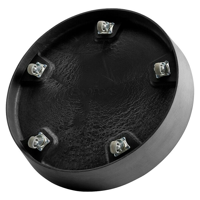 Ecopots Amsterdam Blumentopf-Untersetzer mit Rollen (Außenmaß (Ø x H): 51 x 10,1 cm, Kunststoff, Dunkelgrau) | BAUHAUS