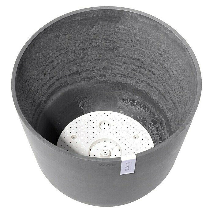 Ecopots Oslo Pflanztopf mit Wasserspeicher (Außenmaß (Ø x H): 55 x 48,5 cm, Kunststoff, Grau) | BAUHAUS
