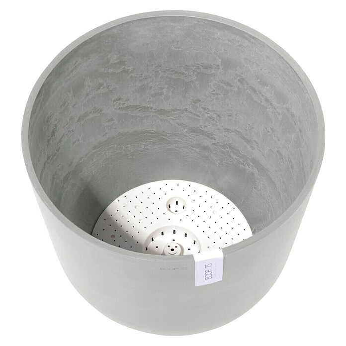 Ecopots Oslo Pflanztopf mit Wasserspeicher (Außenmaß (Ø x H): 45 x 39,4 cm, Kunststoff, Weißgrau) | BAUHAUS