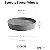 Ecopots Amsterdam Blumentopf-Untersetzer Amsterdam (Außenmaß (Ø x H): 41,6 x 9 cm, Kunststoff, Grau) | BAUHAUS