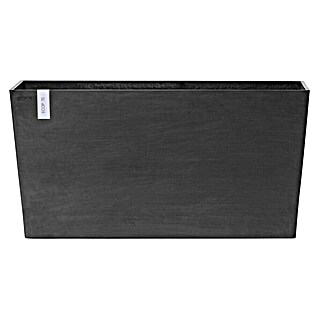 Ecopots Pflanzkasten Paris (Außenmaß (L x B x H): 100,5 x 39,6 x 51,8 cm, Kunststoff, Dunkelgrau, Ausstattung Pflanzgefäß: Rollen)