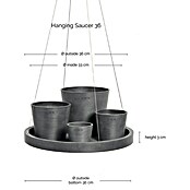 Ecopots Blumenampel (Außenmaß (Ø x H): 36 x 3 cm, Kunststoff, Grau) | BAUHAUS