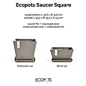 Ecopots Rotterdam Kasten-Untersetzer (34,2 x 31,8 x 3,5 cm, Kunststoff, Braungrau) | BAUHAUS