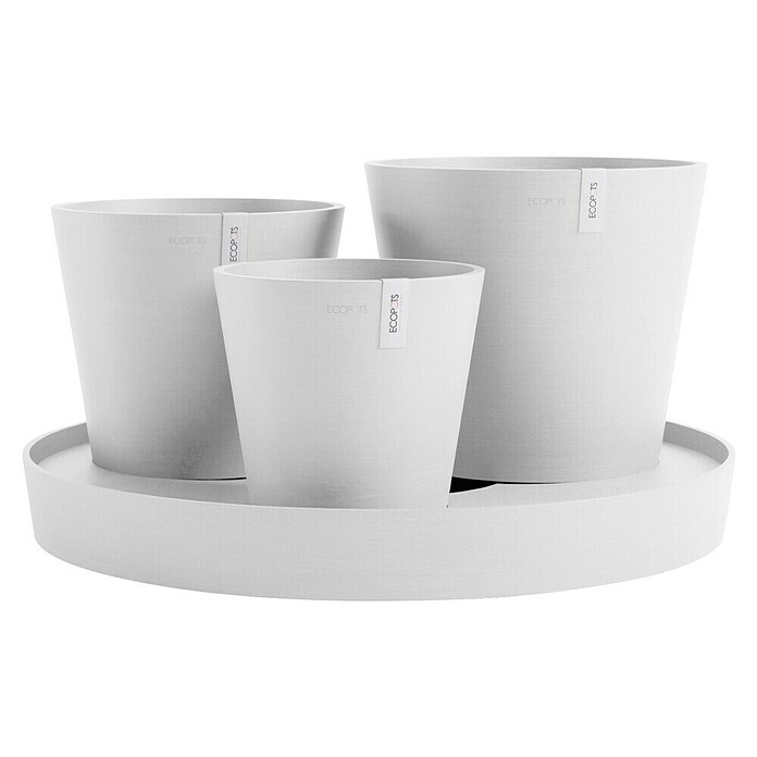 Ecopots Pflanztopf Dubai (Außenmaß (Ø x H): 56,5 x 30,7 cm, Kunststoff, Weiß, 3 Stk.) | BAUHAUS