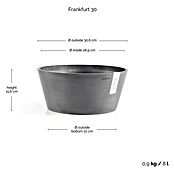 Ecopots Pflanzschale rund Berlin (Außenmaß (Ø x H): 30,6 x 15,6 cm, Kunststoff, Grau) | BAUHAUS