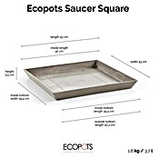 Ecopots Rotterdam Kasten-Untersetzer (42 x 39,4 x 3,5 cm, Kunststoff, Braungrau) | BAUHAUS