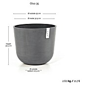 Ecopots Oslo Pflanztopf (Außenmaß (Ø x H): 35 x 30,5 cm, Kunststoff, Grau) | BAUHAUS