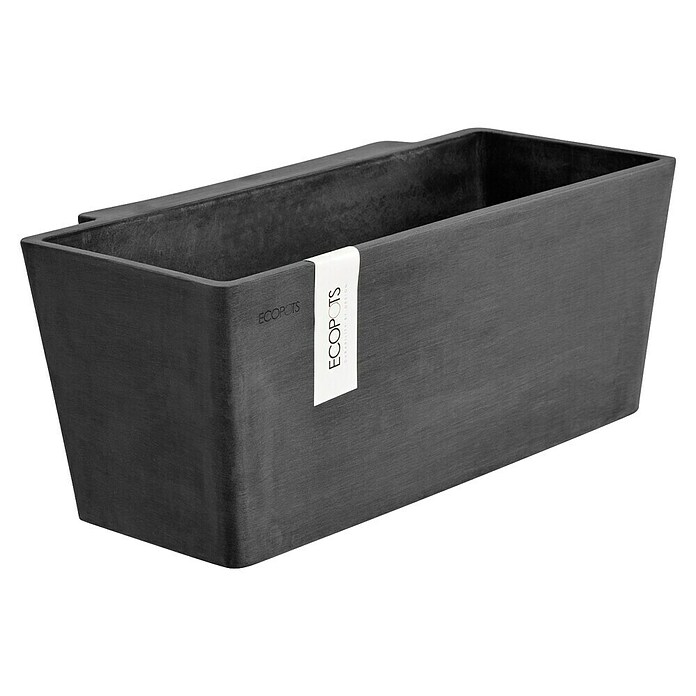 Ecopots Wand-Pflanzkasten Manhattan Wall (Außenmaß (L x B x H): 35 x 17,2 x 15 cm, Kunststoff, Dunkelgrau, Rechteckig) | BAUHAUS