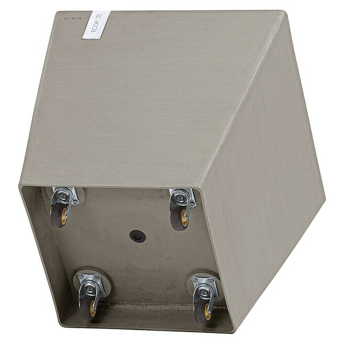 Ecopots Rotterdam Pflanzkasten mit Rollen (Außenmaß (L x B x H): 50,2 x 50,2 x 49,5 cm, Kunststoff, Braungrau) | BAUHAUS