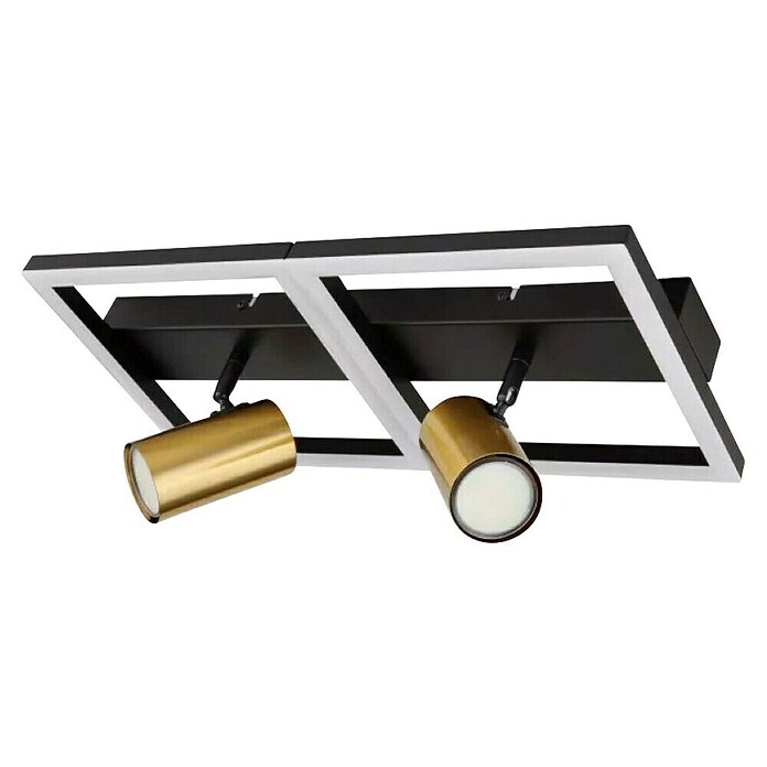 Globo Wand- & Deckenspot Marrie (L x B x H: 44 x 22 x 15,5 cm, Schwarz, Messing, Warmweiß) | BAUHAUS