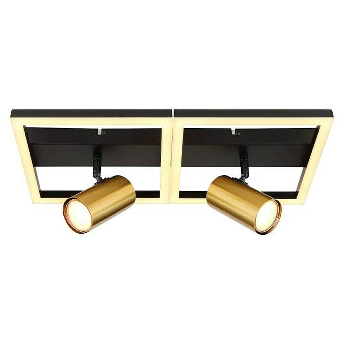 Globo Wand- & Deckenspot Marrie (L x B x H: 44 x 22 x 15,5 cm, Schwarz, Messing, Warmweiß) | BAUHAUS