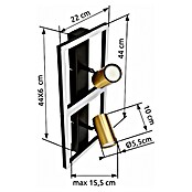 Globo Wand- & Deckenspot Marrie (L x B x H: 44 x 22 x 15,5 cm, Schwarz, Messing, Warmweiß) | BAUHAUS