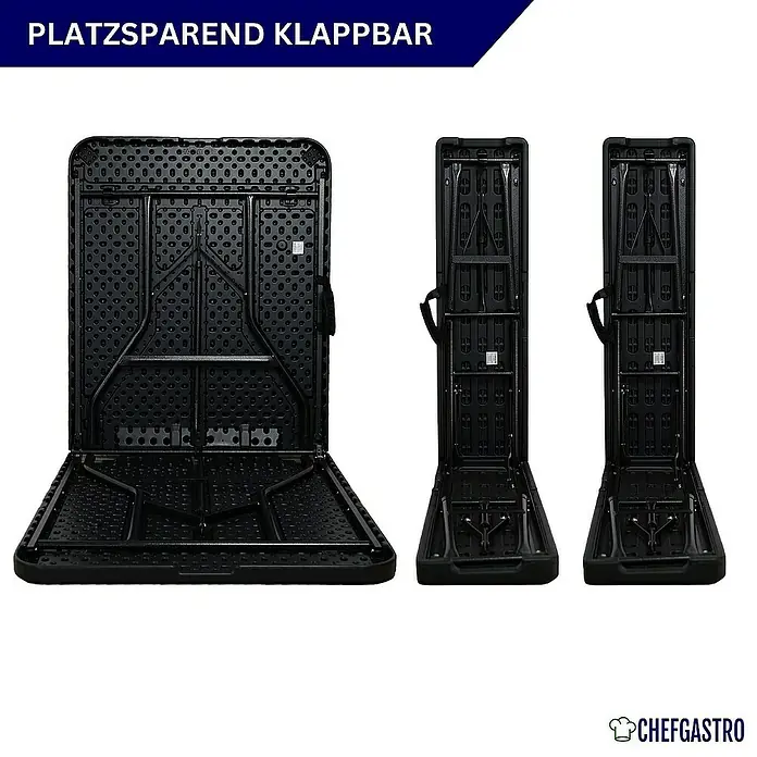Chefgastro Gartentisch-Set 3-teilig klappbar, 1x Buffettisch & 2x Bierbank, Bierzeltgarnitur - Gesamtumfang: 3 -tlg., Klappbar