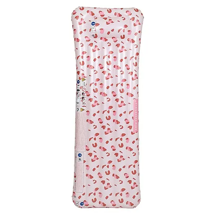 Swim Essentials Luftmatratze - L x B: 177 x 67 cm, Altrosa - Rosa Luftmatratze mit Leopardenmuster für den Pool. Perfekt für entspannte Stunden im Wasser und ein stilvolles Accessoire für den Sommerurlaub.