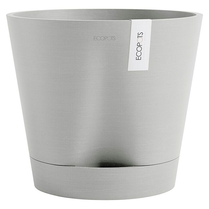 Ecopots Pflanztopf Venice 2 (Außenmaß (Ø x H): 30 x 27,5 cm, Kunststoff, Weiß Grau) | BAUHAUS