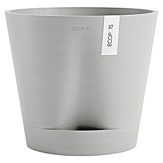 Ecopots Pflanztopf Venice 2 (Außenmaß (Ø x H): 40,2 x 35,7 cm, Kunststoff, Weiß Grau)