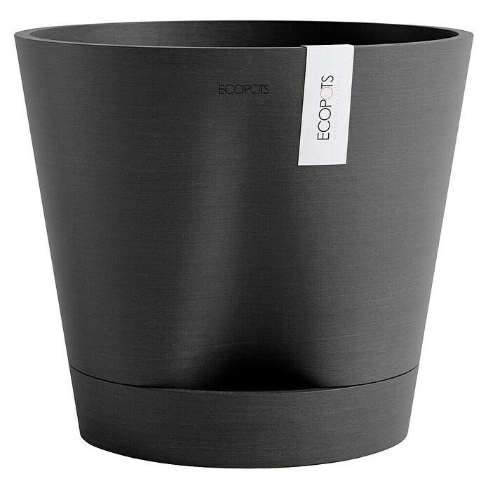 Ecopots Pflanztopf Venice 2 (Außenmaß (Ø x H): 30 x 27,5 cm, Kunststoff, Dunkelgrau) | BAUHAUS