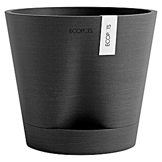 Ecopots Pflanztopf Venice 2 (Außenmaß (Ø x H): 20,1 x 17,7 cm, Kunststoff, Dunkelgrau)