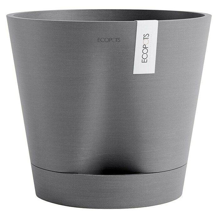 Ecopots Pflanztopf Venice 2 (Außenmaß (Ø x H): 30 x 27,5 cm, Kunststoff, Grau) | BAUHAUS