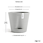 Ecopots Pflanztopf Venice 2 (Außenmaß (Ø x H): 20,1 x 17,7 cm, Kunststoff, Weiß Grau) | BAUHAUS