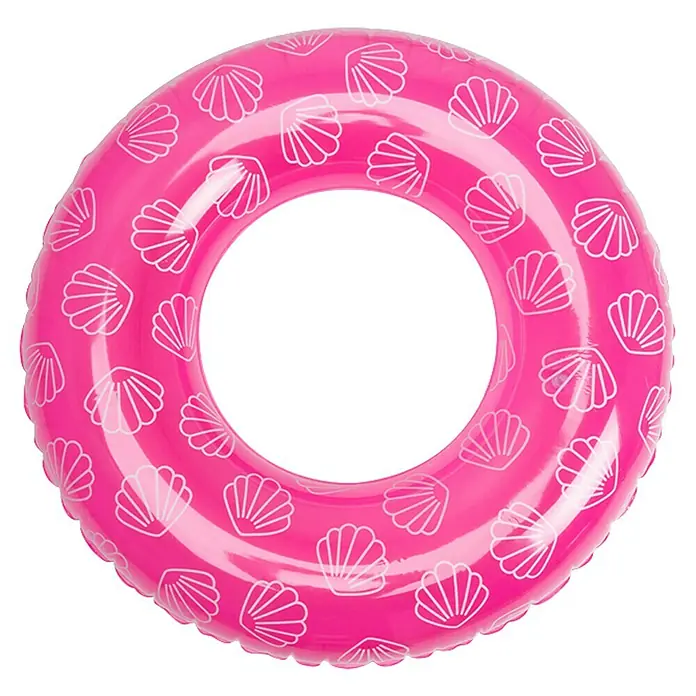 Swim Essentials Schwimmring - Durchmesser: 90 cm, Muscheln - Pinkfarbener Schwimmreifen mit Muschelmuster für sommerlichen Badespaß am Pool oder Strand. Ein Must-Have für den Urlaub!