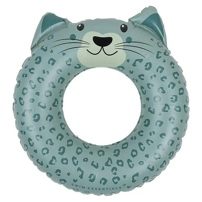 Swim Essentials Schwimmring - Durchmesser: 55 cm, Leopard - Schwimmring im Leoparden-Design mit Katzenohren, ideal für sicheren Badespaß im Pool oder am Strand.