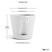 Ecopots Pflanztopf Venice 2 (Außenmaß (Ø x H): 20,1 x 17,7 cm, Kunststoff, Weiß) | BAUHAUS