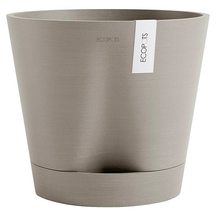 Ecopots Pflanztopf Venice 2 (Außenmaß (Ø x H): 30 x 27,5 cm, Kunststoff, Taupe) | BAUHAUS