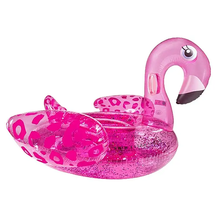 Swim Essentials Schwimmtier Flamingo - Pink, 160 x 130 x 67 cm - Pinker Flamingo-Pool-Schwimmer mit Glitzerdetails und Getränkehaltern, perfekt für entspannte Stunden im Wasser.