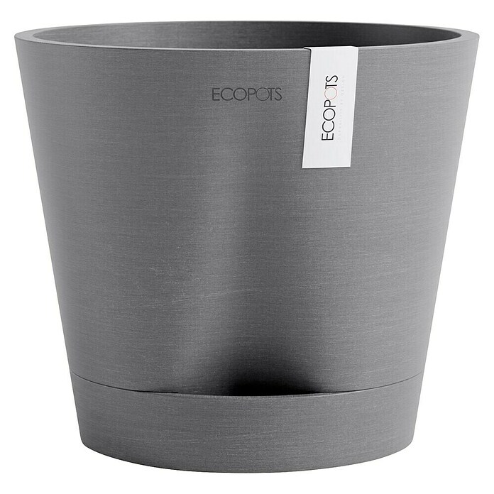 Ecopots Pflanztopf Venice 2 (Außenmaß (Ø x H): 20,1 x 17,7 cm, Kunststoff, Grau) | BAUHAUS