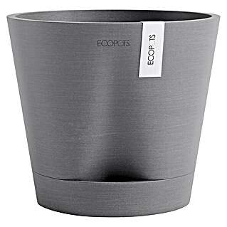 Ecopots Pflanztopf Venice 2 (Außenmaß (Ø x H): 20,1 x 17,7 cm, Kunststoff, Grau)