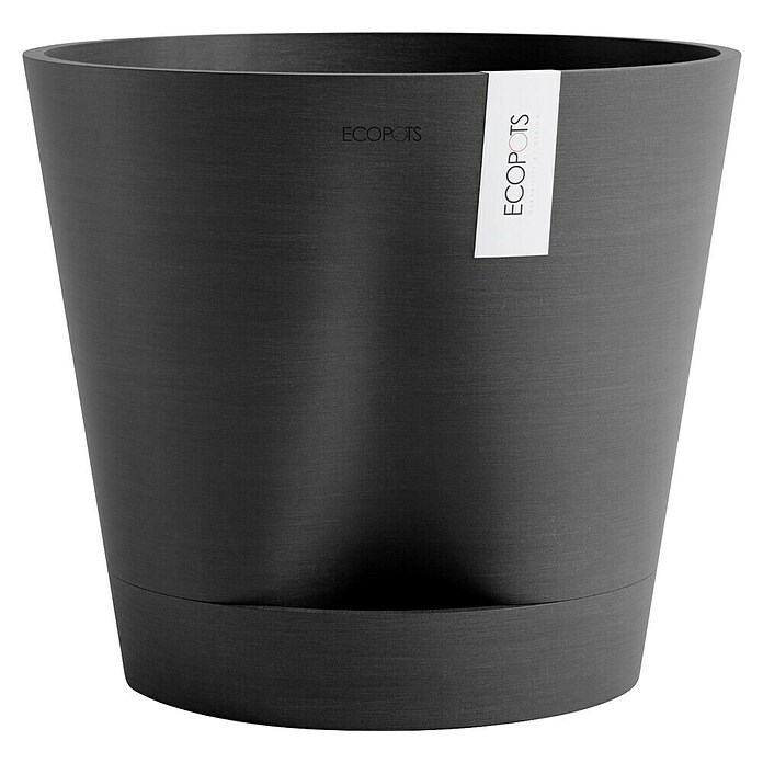 Ecopots Pflanztopf Venice 2 (Außenmaß (Ø x H): 40,2 x 35,7 cm, Kunststoff, Dunkelgrau) | BAUHAUS