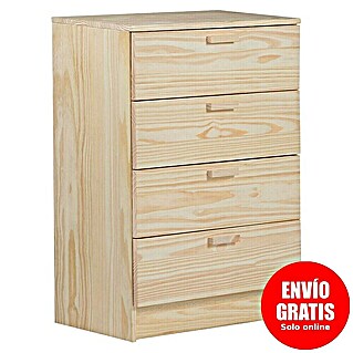 Astigarraga Vita Cómoda (L x An x Al: 36 x 65 x 96 cm, Natural, Número de cajones: 4 ud.)