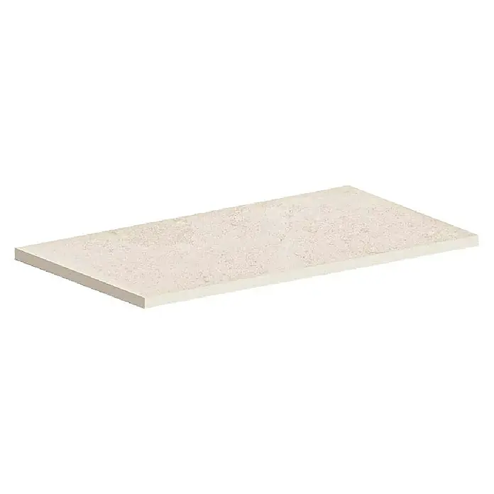 Atlas Concorde Solution Feinsteinzeugfliese Lunastone - 60 x 120 cm, Ivory, Matt - Nahaufnahme einer stilvollen, rechteckigen Keramikfliese in einem sanften Cremeton, ideal für moderne Innenräume.