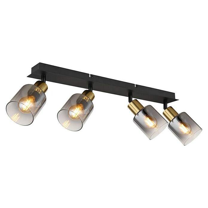 Globo Deckenstrahler Hollsy (25 W, L x B x H: 550 x 80 x 180 mm, Goldfarben, Klar, Rauchfarben, Schwarz, E14) | BAUHAUS