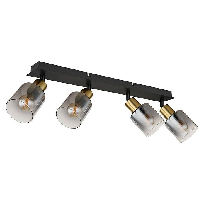 Globo Deckenstrahler Hollsy (25 W, L x B x H: 550 x 80 x 180 mm, Goldfarben, Klar, Rauchfarben, Schwarz, E14) | BAUHAUS