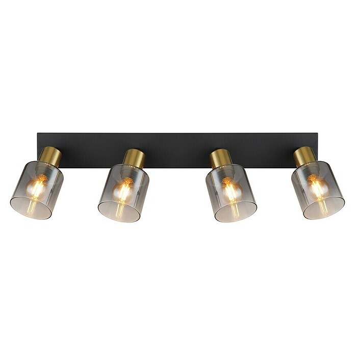 Globo Deckenstrahler Hollsy (25 W, L x B x H: 550 x 80 x 180 mm, Goldfarben, Klar, Rauchfarben, Schwarz, E14) | BAUHAUS