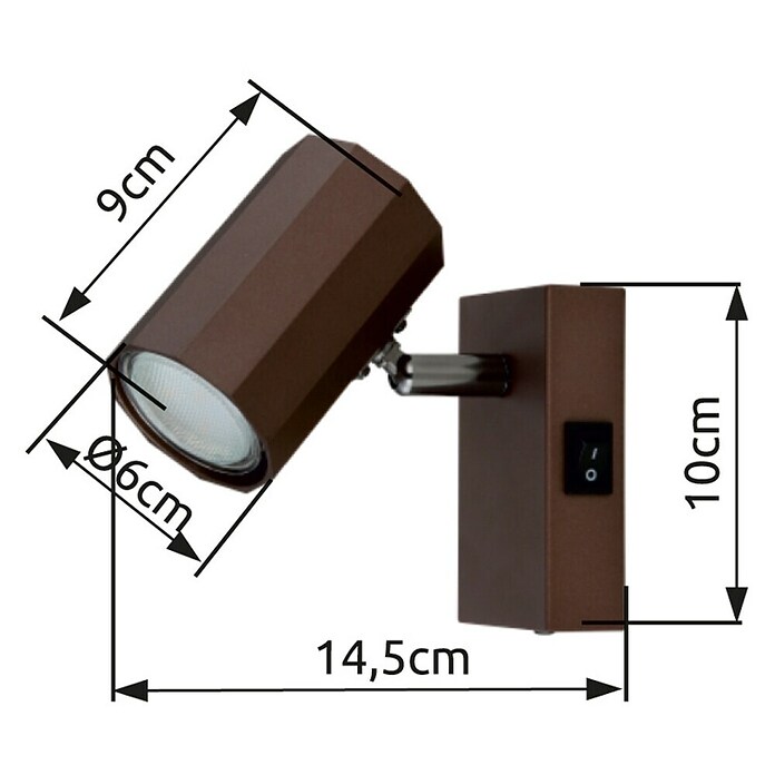 Globo Wandstrahler James (25 W, Bronzefarben, GU10) | BAUHAUS