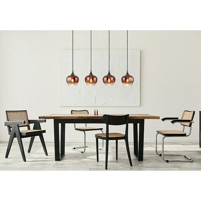Globo Pendelleuchte Maxy (E27, 40 W, L x B x H: 1 000 x 180 x 1 200 mm, Klar, Kupferfarben, Schwarz, Schwarz-Chrom) | BAUHAUS