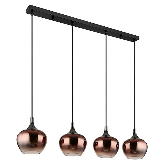 Globo Pendelleuchte Maxy (E27, 40 W, L x B x H: 1 000 x 180 x 1 200 mm, Klar, Kupferfarben, Schwarz, Schwarz-Chrom) | BAUHAUS