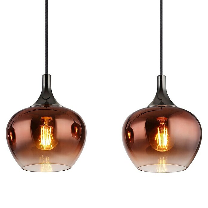 Globo Pendelleuchte Maxy (E27, 40 W, L x B x H: 1 000 x 180 x 1 200 mm, Klar, Kupferfarben, Schwarz, Schwarz-Chrom) | BAUHAUS