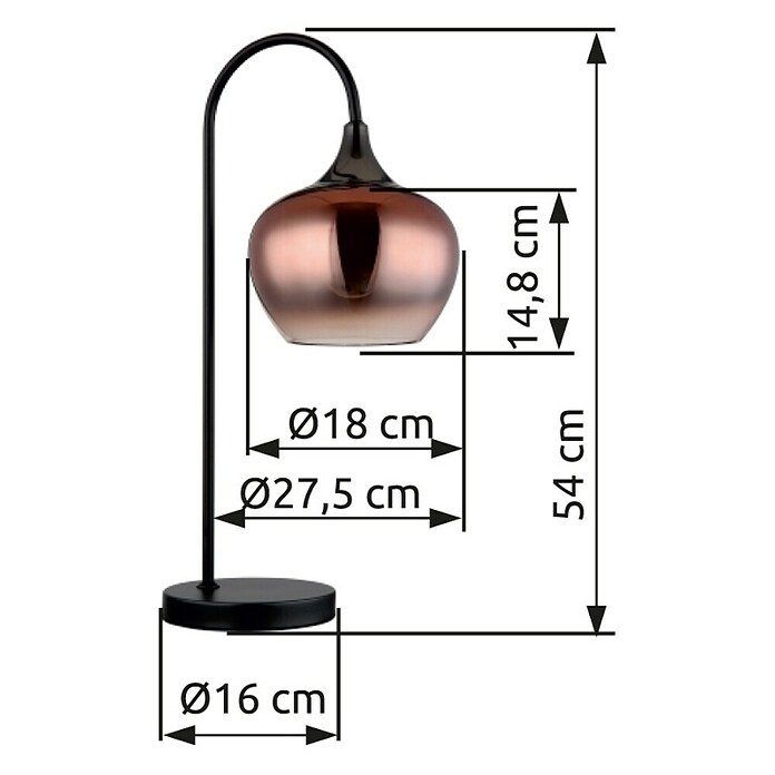 Globo Stolna svjetiljka Maxy  (40 W, D x Š x V: 275 x 160 x 540 mm, E27) | BAUHAUS